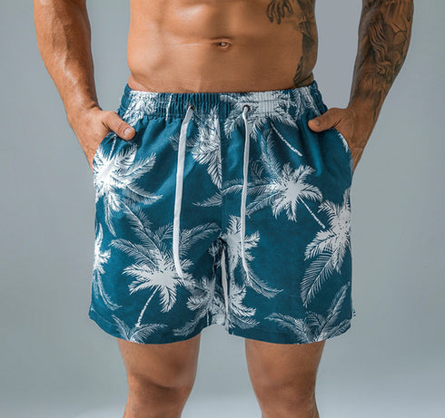 Men's Quick Dry Printed Beach Board Shorts with Mesh Lining