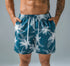 Men's Quick Dry Printed Beach Board Shorts with Mesh Lining