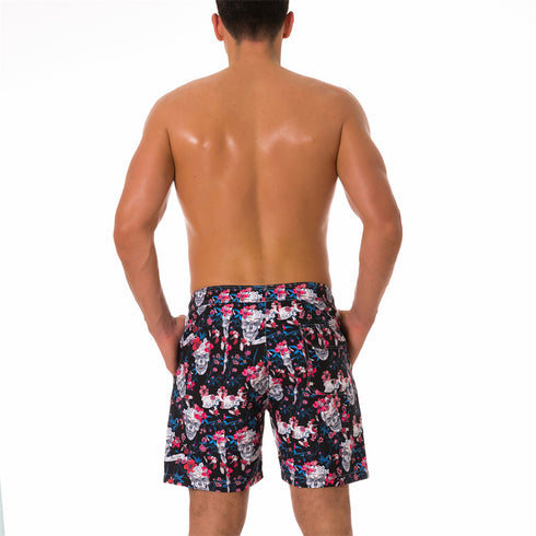 Men's Quick Dry Printed Outdoor Swim Trunks with Mesh Lining