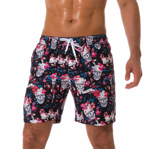Men's Quick Dry Printed Outdoor Swim Trunks with Mesh Lining