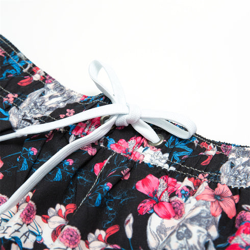 Men's Quick Dry Printed Outdoor Swim Trunks with Mesh Lining