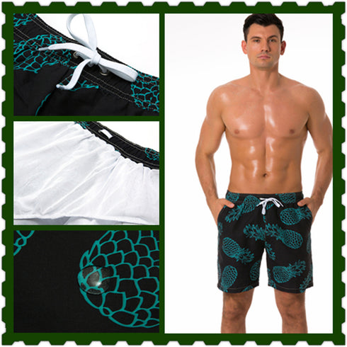 Men's Quick Dry Surf Sailboat Shorts with Elastic Waist
