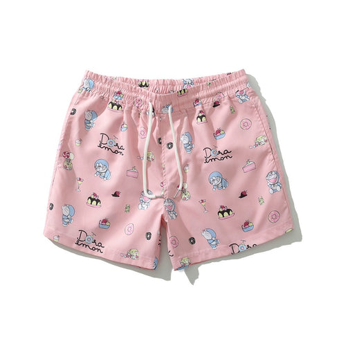 Men's Quick Drying Cartoon Printed Beach Shorts