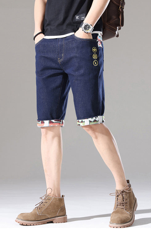Men's Relaxed Casual Urban Streetwear Jean Denim Shorts