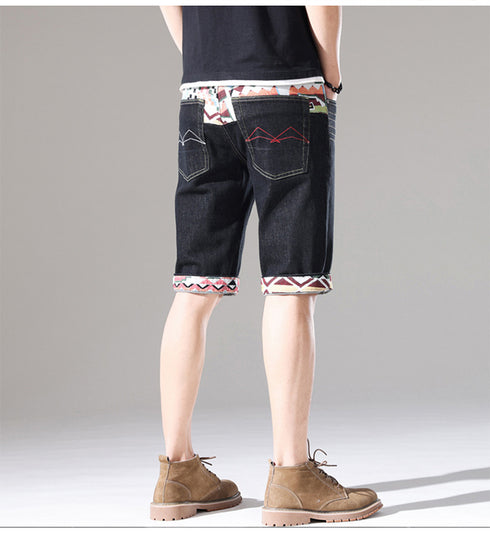Men's Relaxed Casual Urban Streetwear Jean Denim Shorts