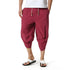 Men's Relaxed Fit Casual Capri Harem Pants with Pockets