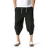 Men's Relaxed Fit Casual Capri Harem Pants with Pockets