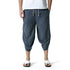 Men's Relaxed Fit Casual Capri Harem Pants with Pockets