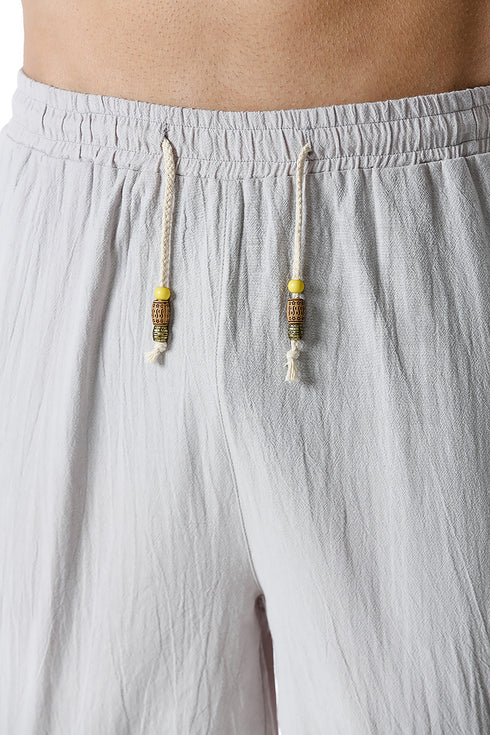 Men's Relaxed Fit Casual Capri Harem Pants with Pockets