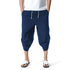 Men's Relaxed Fit Casual Capri Harem Pants with Pockets