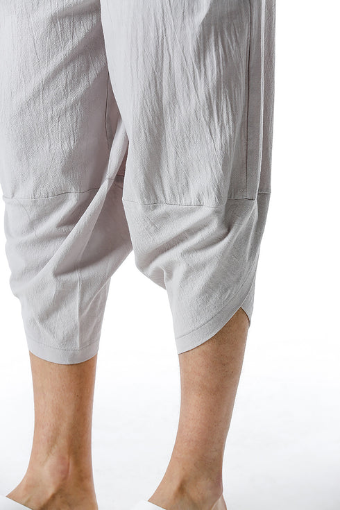 Men's Relaxed Fit Casual Capri Harem Pants with Pockets