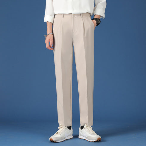 Men’s Relaxed Fit Pleated Stretch Dress Pants