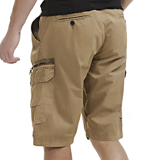 Men's Relaxed Fit Solid Hiking Athletic Cargo Shorts
