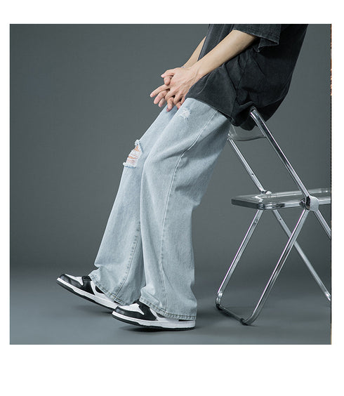 Men's Relaxed Ripped Hole Loose Fashion Jeans