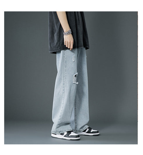Men's Relaxed Ripped Hole Loose Fashion Jeans