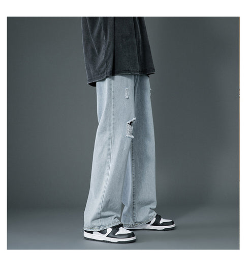 Men's Relaxed Ripped Hole Loose Fashion Jeans