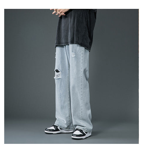 Men's Relaxed Ripped Hole Loose Fashion Jeans