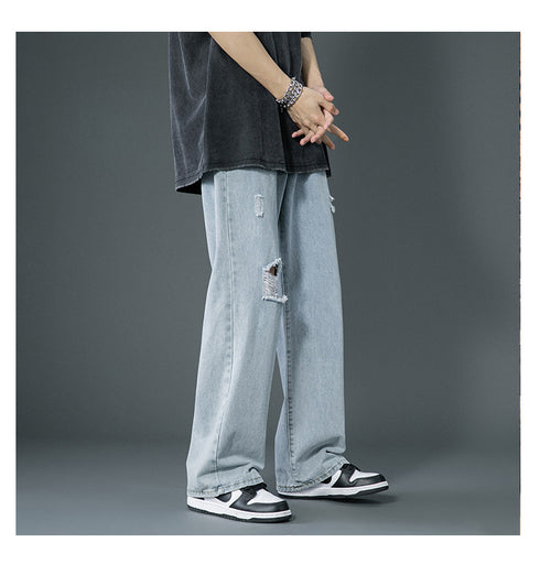 Men's Relaxed Ripped Hole Loose Fashion Jeans