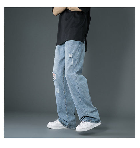 Men's Relaxed Ripped Hole Loose Fashion Jeans
