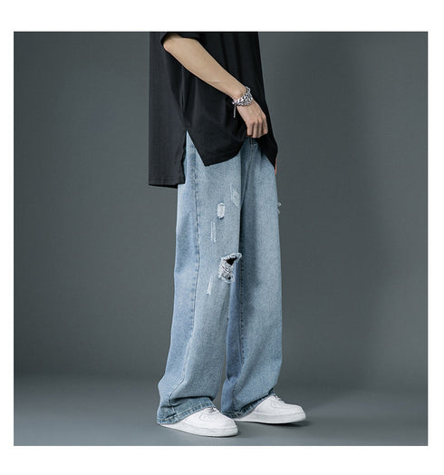 Men's Relaxed Ripped Hole Loose Fashion Jeans