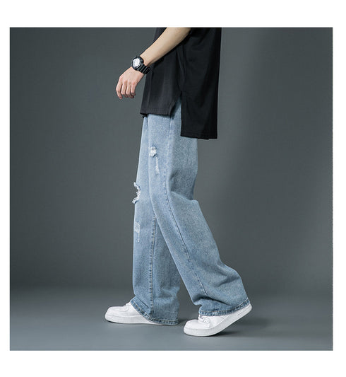 Men's Relaxed Ripped Hole Loose Fashion Jeans