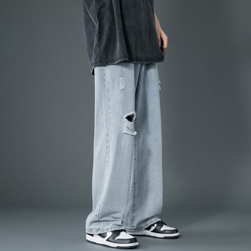 Men's Relaxed Ripped Hole Loose Fashion Jeans