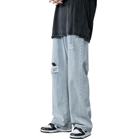 Men's Relaxed Ripped Hole Loose Fashion Jeans