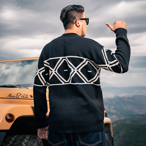 Men's Rhombus Soft Casual Plus Size Sweater