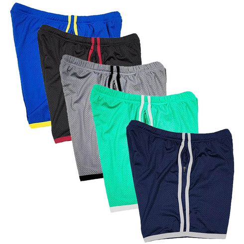 Men's Running Gym Mesh Athletic Shorts with Zip Pockets