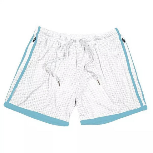 Men's Running Gym Mesh Athletic Shorts with Zip Pockets