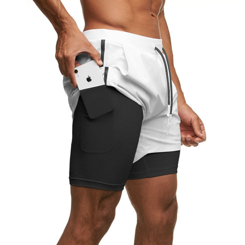 Men's Running Gym Workout Breathable Shorts with Lined
