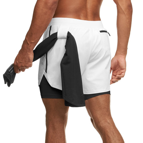 Men's Running Gym Workout Breathable Shorts with Lined