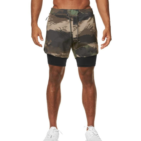 Men's Running Gym Workout Breathable Shorts with Lined