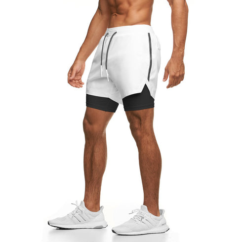 Men's Running Gym Workout Breathable Shorts with Lined