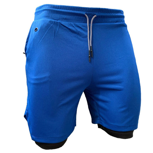 Men's Running Quick Dry 2 in 1 Athletic Shorts with Phone Pockets