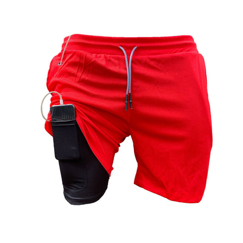 Men's Running Quick Dry 2 in 1 Athletic Shorts with Phone Pockets