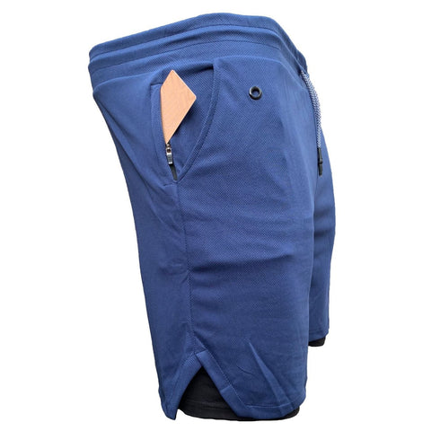 Men's Running Quick Dry 2 in 1 Athletic Shorts with Phone Pockets