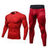 Men's Running Undershirt Skinny Printing Stretchy Pants Suit