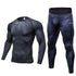 Men's Running Undershirt Skinny Printing Stretchy Pants Suit