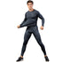 Men's Running Undershirt Skinny Printing Stretchy Pants Suit