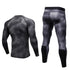 Men's Running Undershirt Skinny Printing Stretchy Pants Suit