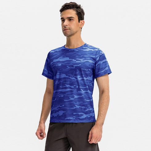 Men's Running Workout Loose Camo T-shirt Shapewear