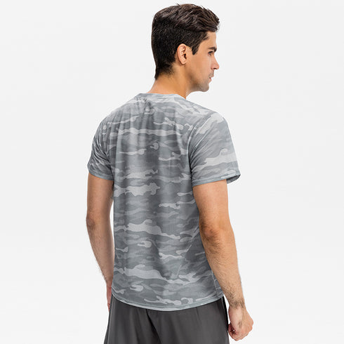 Men's Running Workout Loose Camo T-shirt Shapewear