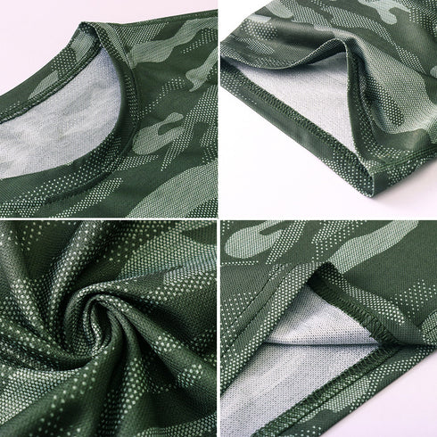 Men's Running Workout Loose Camo T-shirt Shapewear