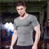 Men's Running Workout V-neck Short Sleeve Skinny T-shirt