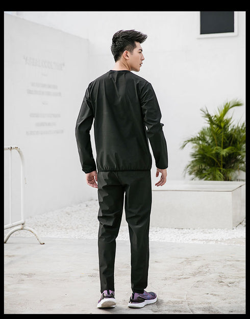 Men's Sauna Suits Sweat Gym Workout Pants Shirt Suits