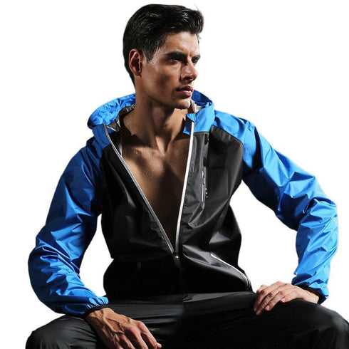 Men's Sauna Suits Zipper Gym Workout Sweat Jacket