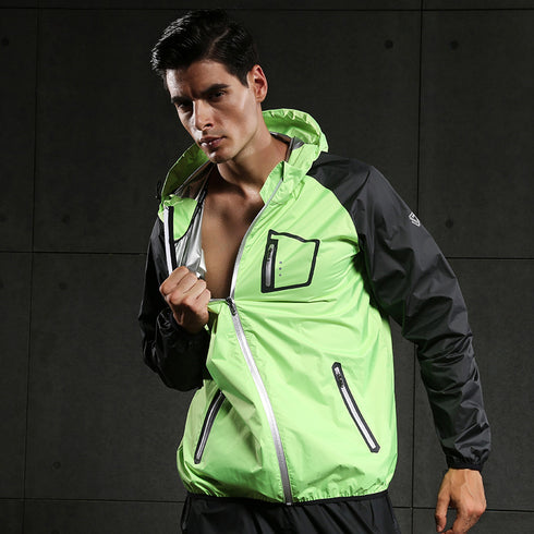 Men's Sauna Suits Zipper Gym Workout Sweat Jacket