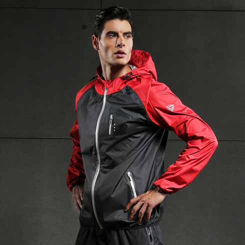 Men's Sauna Suits Zipper Gym Workout Sweat Jacket