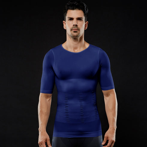 Men's Seamless Tummy Control Short Sleeve Shapewear